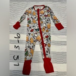 GUC Little Sleepies Convertible Zippy Romper, Christmas, Sz 3-6 Mo